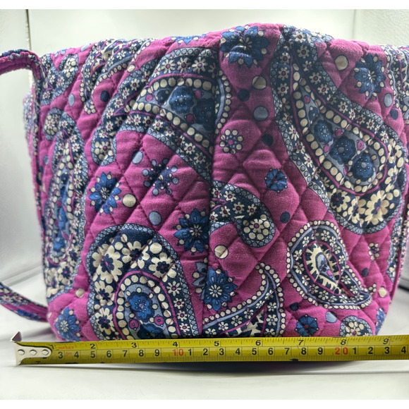 Vera Bradley Zipper Top Ladies Tote Bag Boysenberry 2011 Quilted Paisley Purple - Picture 7 of 10